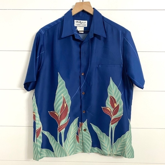 Tori Richards Vintage Tropical Hawaiian Floral Casual Button Down Shirt, Medium - Picture 1 of 8